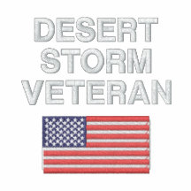Desert Storm Veteran with American Flag Military Embroidered Hoodie