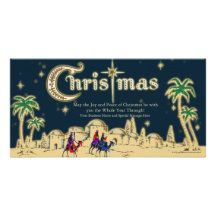 Desert Travelers Flat Christmas Greeting Card Photo Cards