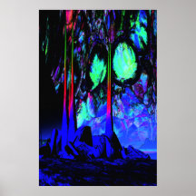 Deserted Alien Cavern Sci Fi Poster