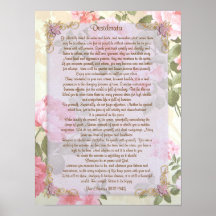 Desiderata "desired things", prose floral posters