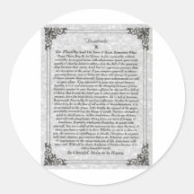 DESIDERATA Poem Round Stickers