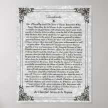 DESIDERATA Poster on Parchment