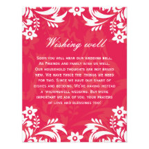 Design No.2  Wishing well - RASPBERRY Custom Invite
