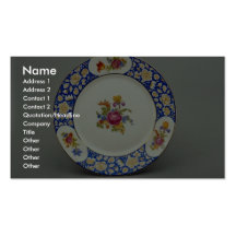 Dessert plate with colourful flower designs business card templates