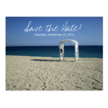 Destination Beach Wedding Save the Date Postcard