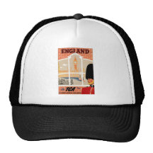 Destination: England Travel Poster Mesh Hats