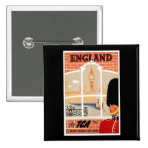 Destination: England Travel Poster Square Button