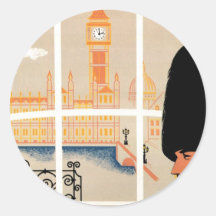 Destination: England Travel Poster Stickers