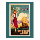 Destination: Hong Kong Retro Graphic Post Cards