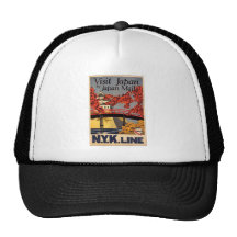 Destination: Japan Travel Poster Cap Mesh Hats