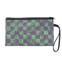Destroyed Joker Chequered Wristlet Purse