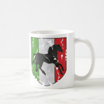 Destroyed Looking Italian Crest With Horse Coffee Mugs