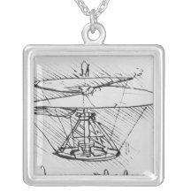 Detail of a design for a flying machine, c.1488 custom necklace