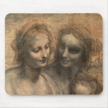 Detail of the Heads of the Virgin and St. Anne Mousepad