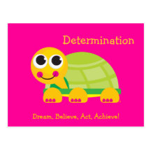 Determination Cute Turtle Post Card