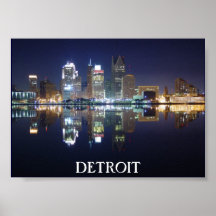 DETROIT AT NIGHT POSTERS