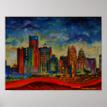 Detroit IV Cityscape - Canvas print