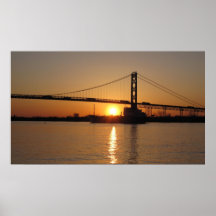 Detroit River Sunset Print