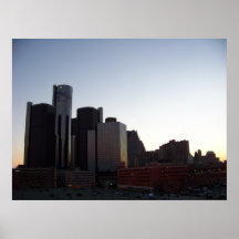 Detroit Skyline at Dusk Posters