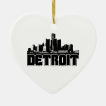 Detroit Skyline Christmas Tree Ornament