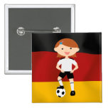 Deutschland Germany Fußball Mädchen 3 Pinback Button