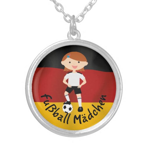 Deutschland Germany Fußball Mädchen 3 v2 Personalized Necklace
