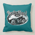 Deutschland pillow with motorcycle 1930's design
