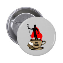 Devil anti tea party pinback button