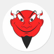 Devil Smiley Round Stickers