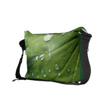 Dew Drops On A Leaf Messenger Bag