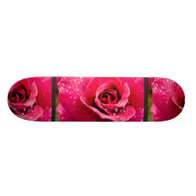 Dew Drops on Rose Skateboard