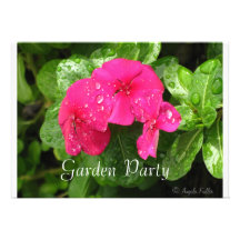 Dewdrops on Periwinkle Garden Party Invitations