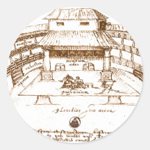 DeWitt's Swan Theatre Sketch Round Sticker