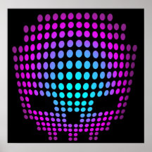 DHskullpixelDOTSgradientangle2bubble Print