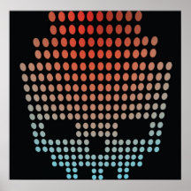 DHskullpixelDOTSgradientangleBG Poster