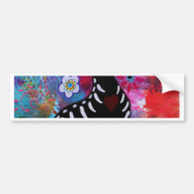 Dia de los Muertos Meow Cat by Prisarts Bumper Stickers
