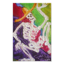 Dia De Los Muertos Skeleton Halloween Art Poster Art Photo