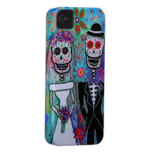 DIA DE LOS MUERTOS WEDDING iPhone 4 Case-Mate CASES