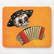 Dia de Muertos Skeleton Musician Mousepads
