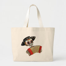 Dia de Muertos Skeleton Musician Tote Bag