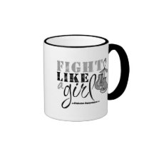 Diabetes Awareness Fight Like a Girl Coffee Mugs