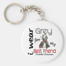 Diabetes I Wear Grey For My Best Friend 43 Key Chains