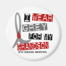 Diabetes I Wear Grey For My Grandson 37 Fridge Magnet