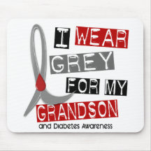 Diabetes I Wear Grey For My Grandson 37 Mouse Pad