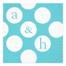 Diagonal Circles - Save The Date Blue & Grey Invite