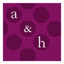 Diagonal Circles - Save The Date Purple Invite