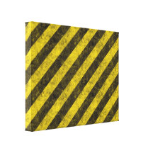 Diagonal Construction Hazard Stripes Stretched Canvas Prints