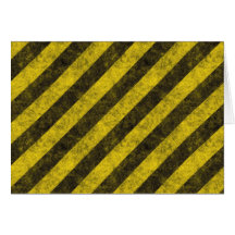 Diagonal Construction Hazard Stripes Greeting Cards