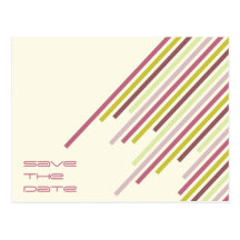 Diagonal Stripes | 02 * Party Invitation Postcard