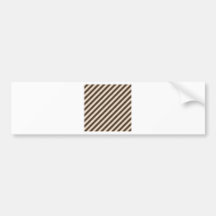 Diagonal Stripes - Almond and Cafe Noir Bumper Stickers